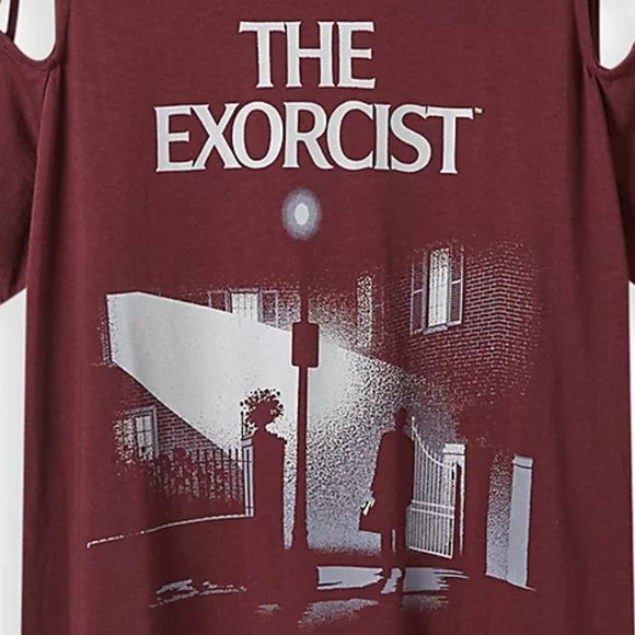 ❤️NWT VINTAGE TORRID TEE - THE EXORCIST LATTICE SLEEVE TOP HALLOWEEN PLUS SIZE - Picture 7 of 13